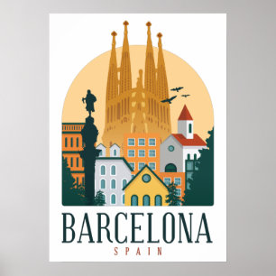 BarcelonaSkyline Poster