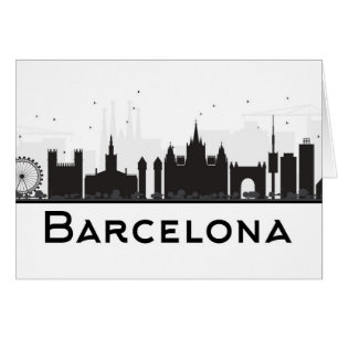 Barcelone, Espagne horizon noir et blanc de de