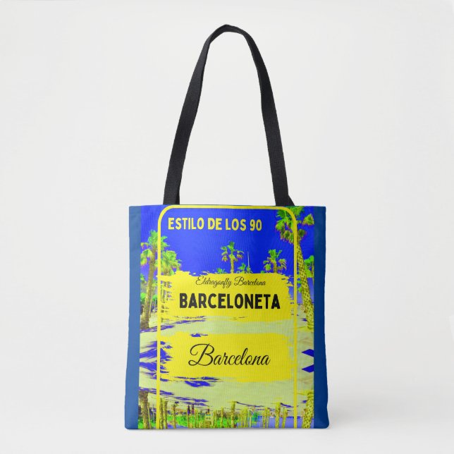 Barceloneta, Barcelona Stil Tasche Dunkelblau (Vorderseite)