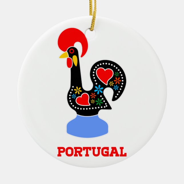 Barcelos Hahn Keramikornament (Vorne)