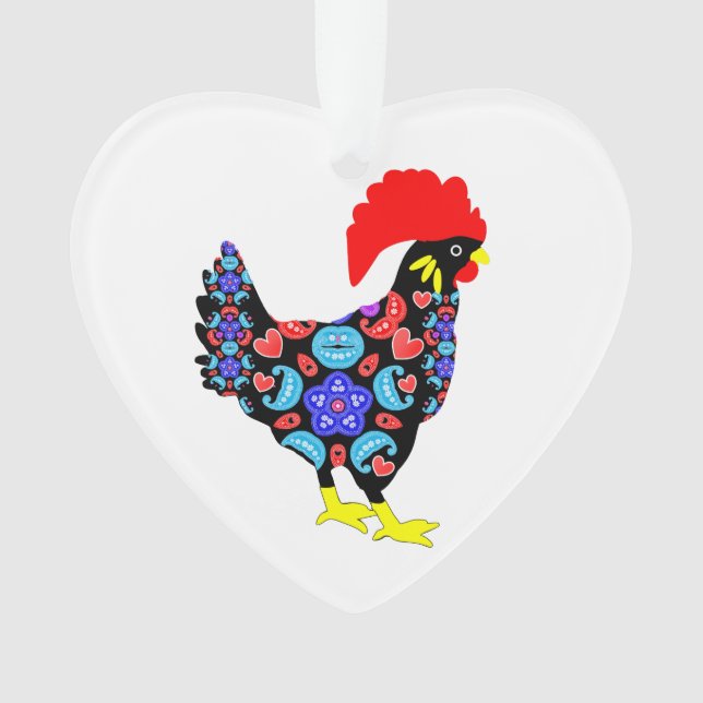 Barcelos Rooster Portugiesisches NationalEmblem Ornament (Vorderseite)