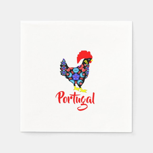 Barcelos Rooster Portugiesisches NationalEmblem Serviette (Vorderseite)