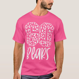 Bärchen-Maskottchen-Schulgeist-Spiel Nacht Leopard T-Shirt