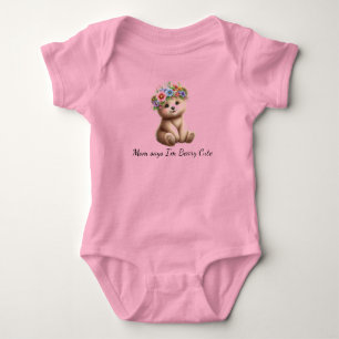 Bärchen mit Blumenkrone süß wie Honig Baby Strampler