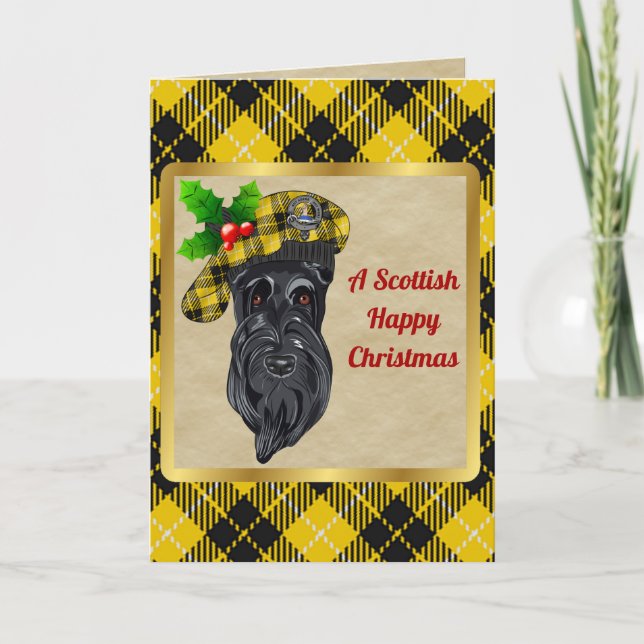 Barclay Abzeichen & Tartan Personalisierte Weihnac Karte (Vorderseite)
