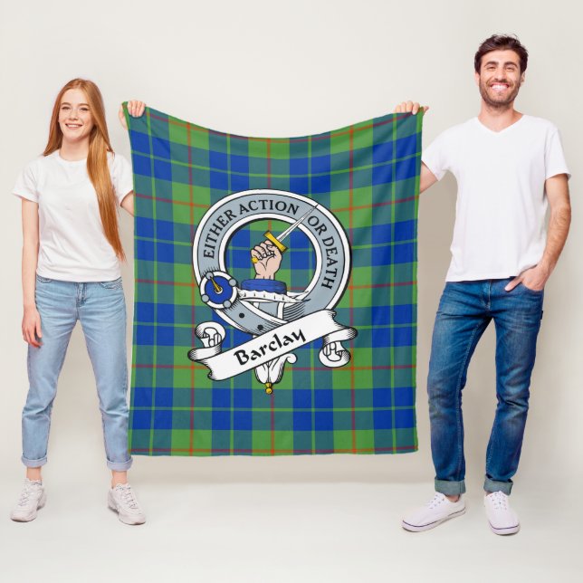 Barclay Jagen Ancient Clan Abzeichen Tartan Karier Fleecedecke (Beispiel)