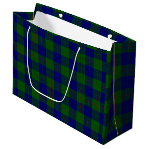 Barclay-Tartan blau grün kariert Große Geschenktüte