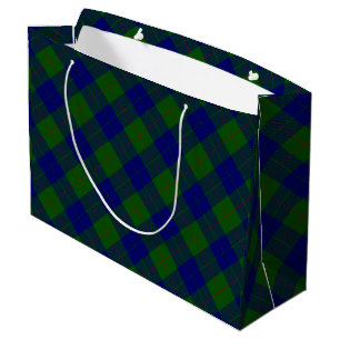 Barclay Tartan Blau grün kariert Große Geschenktüte