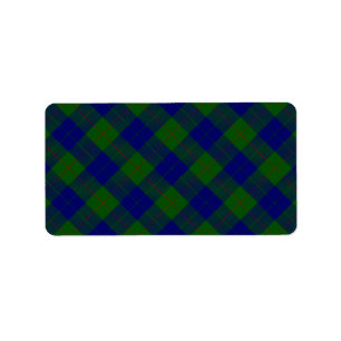 Barclay Tartan Blau kariert Adressaufkleber