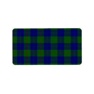Barclay Tartan Blau kariert Adressaufkleber