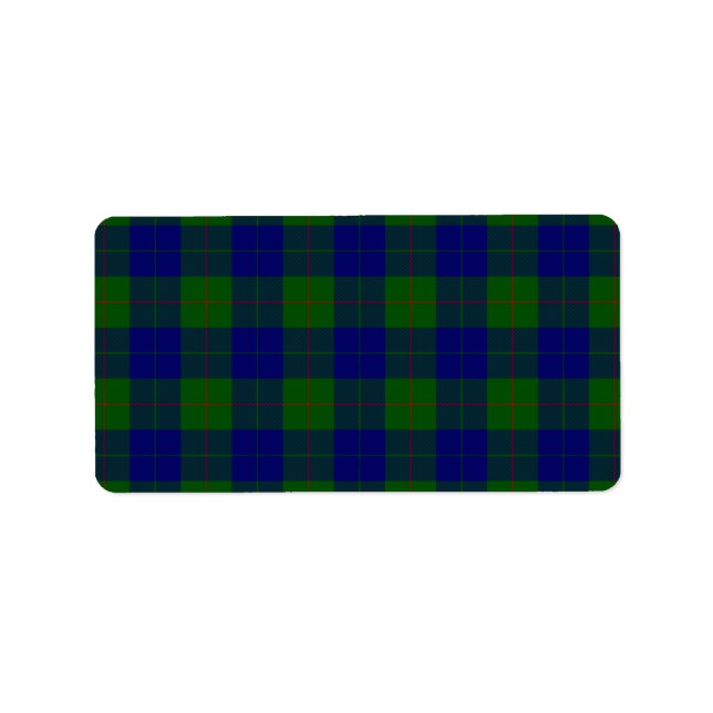 Barclay Tartan Blau kariert Adressaufkleber (Vorne)