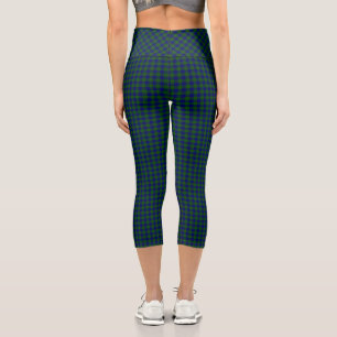 Barclay Tartan Blau kariert Capri Leggings