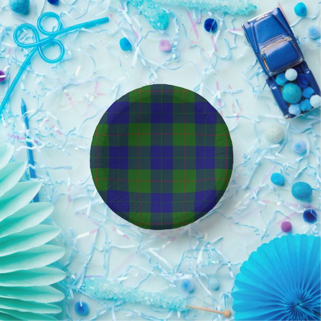 Barclay Tartan Blau kariert Pappteller (Party)