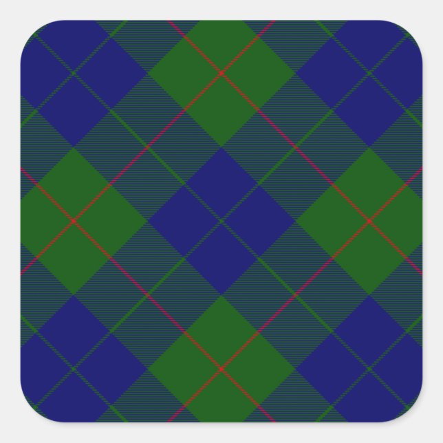 Barclay Tartan Blau kariert Quadratischer Aufkleber (Vorderseite)