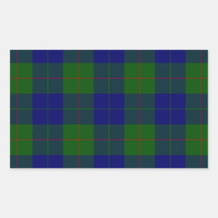 Barclay Tartan Blau kariert Rechteckiger Aufkleber