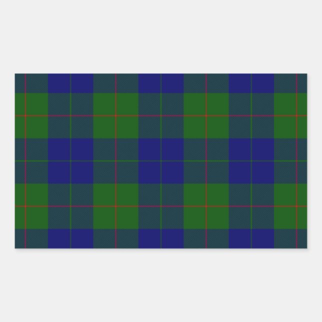 Barclay Tartan Blau kariert Rechteckiger Aufkleber (Vorderseite)