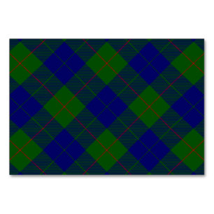 Barclay Tartan Blau kariert Tischnummer
