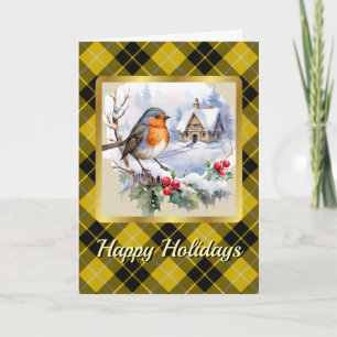 Barclay Wappen & Tartan w/Robin Personalisiert Karte