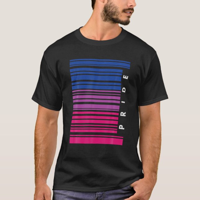 Barcode Bisexual Pride LGBT T Lesbische Schwulenfl T-Shirt (Vorderseite)