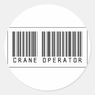 Barcode Crane Operator Runder Aufkleber
