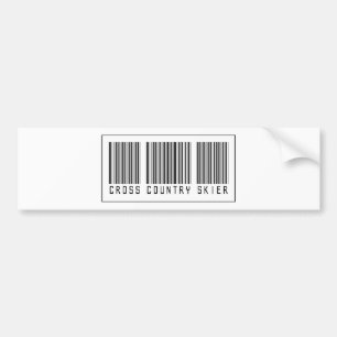 Barcode-Cross Country-Skifahrer Autoaufkleber