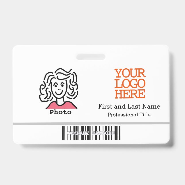 Barcode des Firmenlogos Mitarbeiter Foto Ausweis (Vorderseite)