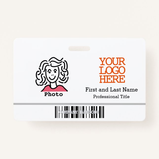 Barcode des Firmenlogos Mitarbeiter Foto Ausweis (Vorderseite)