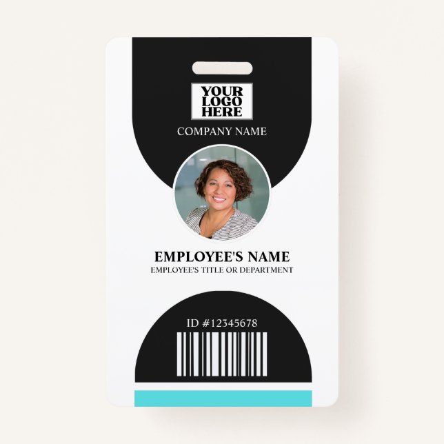 Barcode des Firmenlogos Mitarbeiter Foto Ausweis (Vorderseite)