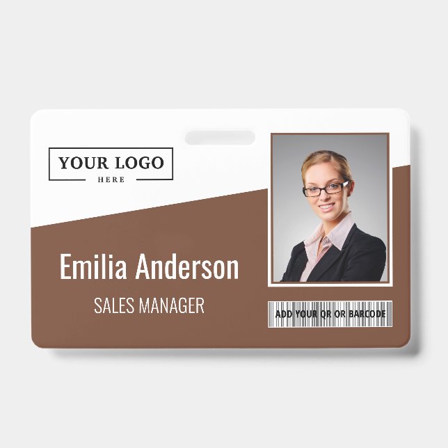 Barcode-Foto für kundenspezifische Firmenlogos - M Ausweis (Vorderseite)