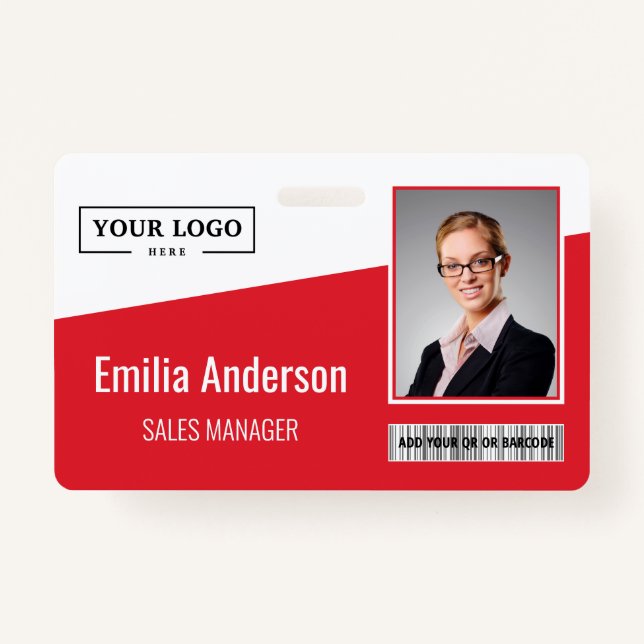 Barcode-Foto für kundenspezifische Firmenlogos - M Ausweis (Vorderseite)