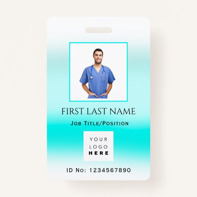 Barcode Foto ID Number Health Care Nurse Doctor Ausweis (Vorderseite)