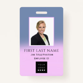 Barcode Foto Name ID Card NURCE Pflege Lila rosa Ausweis