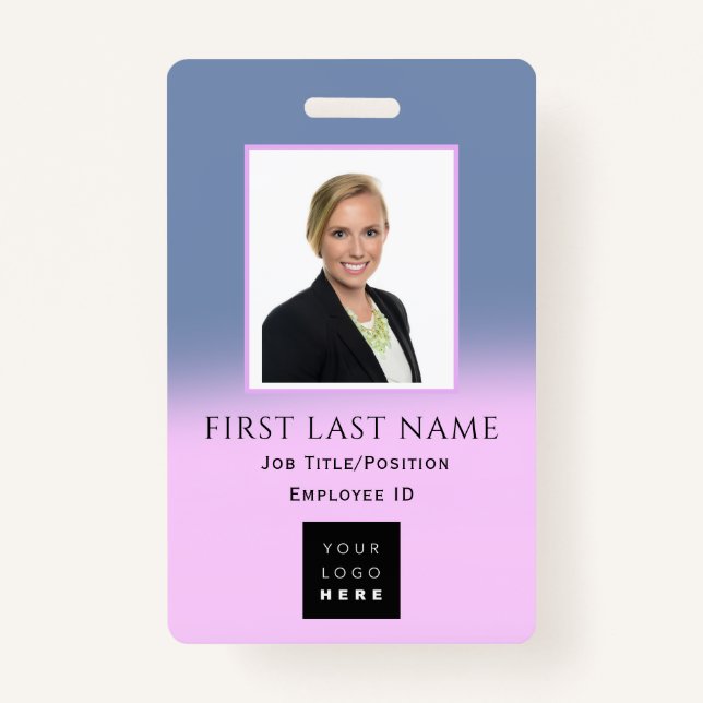 Barcode Foto Name ID Card NURCE Pflege Lila rosa Ausweis (Vorderseite)