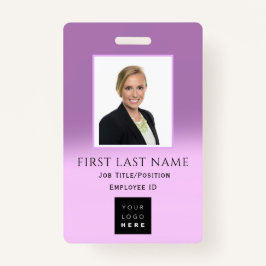 Barcode Foto Name ID Card NURSE Pflege LILA Ausweis