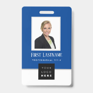 Barcode-Foto Name ID-Karte Vertikal Blau Weiß Ausweis