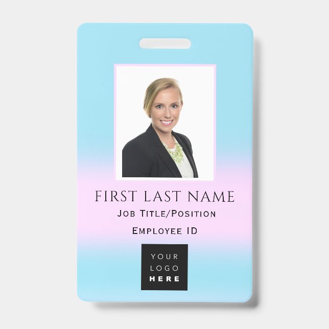 Barcode Foto Name IDCard NURSE Health Doctor BLUE Ausweis (Vorderseite)