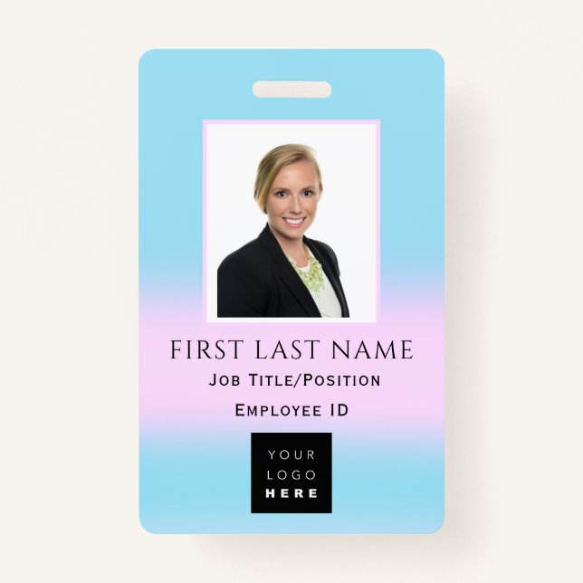 Barcode Foto Name IDCard NURSE Health Doctor BLUE Ausweis (Vorderseite)