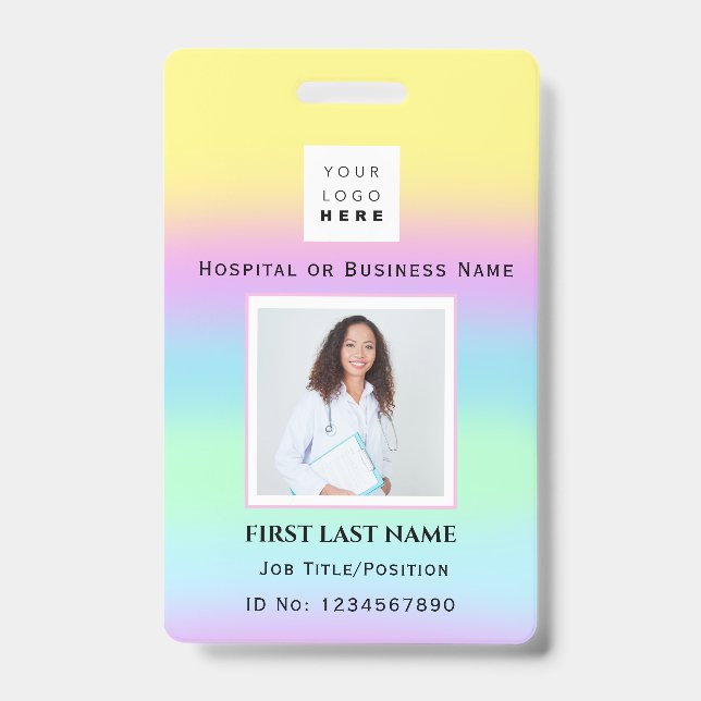 Barcode Foto Nurse Doctor Health Care Therapeut Ausweis (Vorderseite)