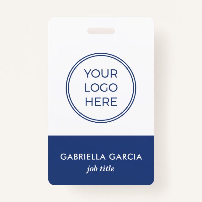 Barcode-ID-Abzeichen für blaue Firmenmitarbeiter Ausweis (Vorderseite)