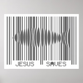 Barcode Jesus Rette Poster