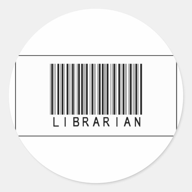 Barcode Librarian Runder Aufkleber (Vorderseite)