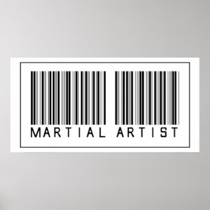 Barcode Martial Artist Poster