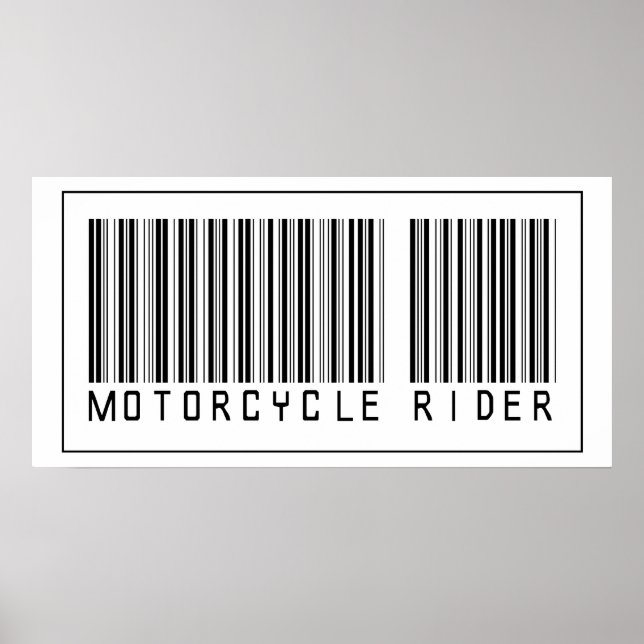 Barcode Motorradfahrer Poster (Vorne)