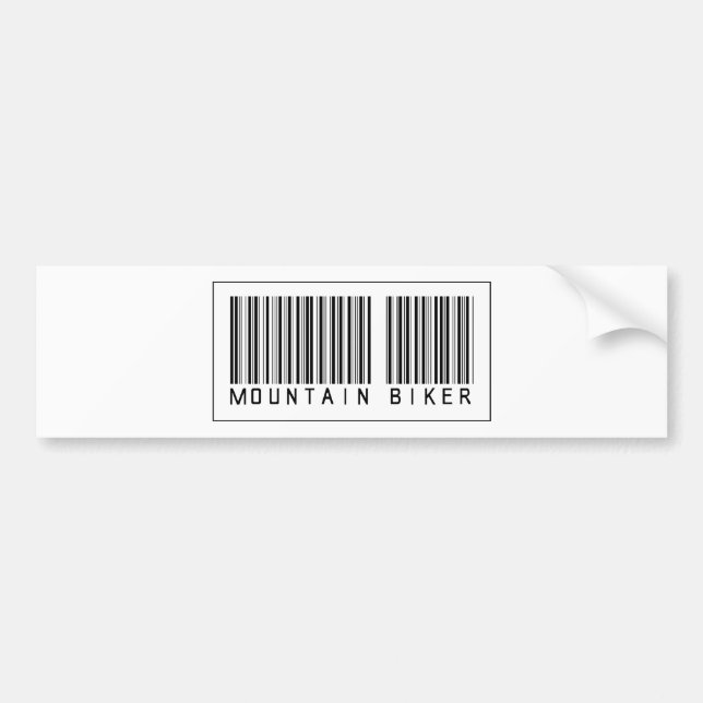 Barcode-Mountainbiker Autoaufkleber (Vorne)