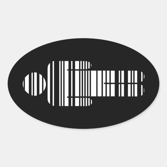 Barcode Ovaler Aufkleber (Vorderseite)