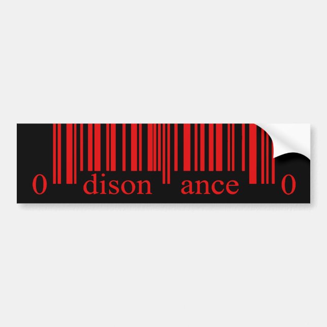 Barcode roter Disonance Autoaufkleber (Vorne)