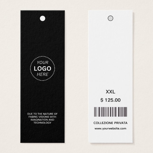 Barcode-Store-Preismarken für moderne Firmenlogos (Vorne & Hinten)