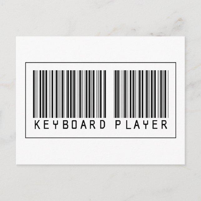 Barcode-Tastatur-Player Postkarte (Vorderseite)