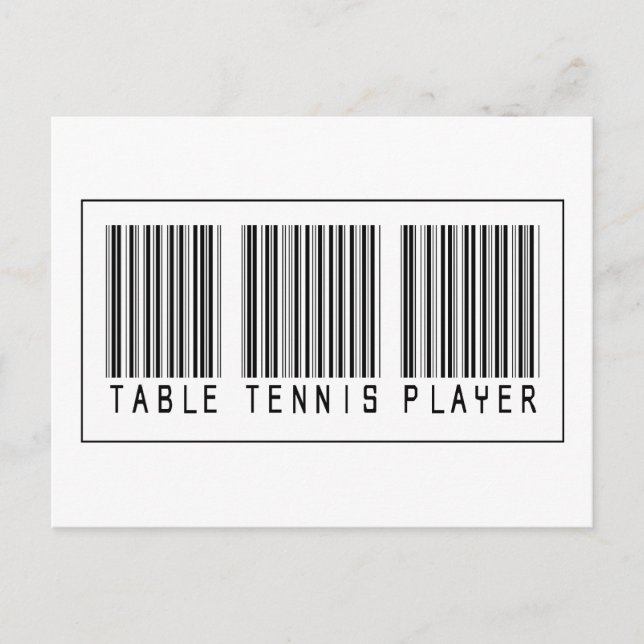 Barcode Tischtennis Player Postkarte (Vorderseite)