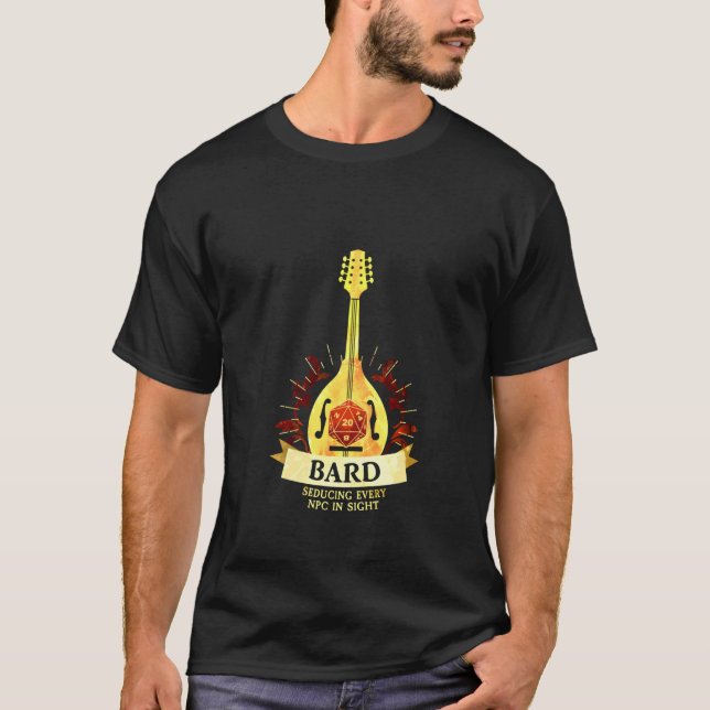 Bard Class D20 Tabletop Dungeons Rpg Dragons Pul T-Shirt (Vorderseite)